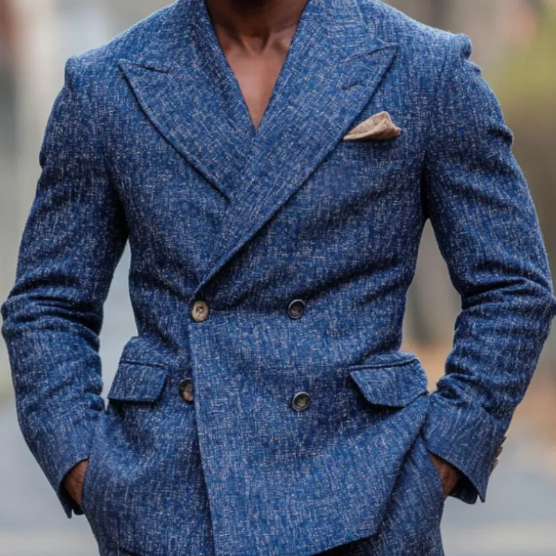 Men's Fashionable Peaked Lapel Double-breasted Blazer 02660930F sold by Manly product image thumbnail 3