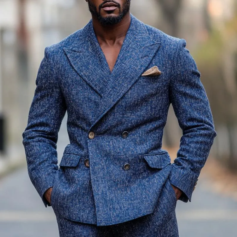 Men's Fashionable Peaked Lapel Double-breasted Blazer 02660930F sold by Manly product image thumbnail 2