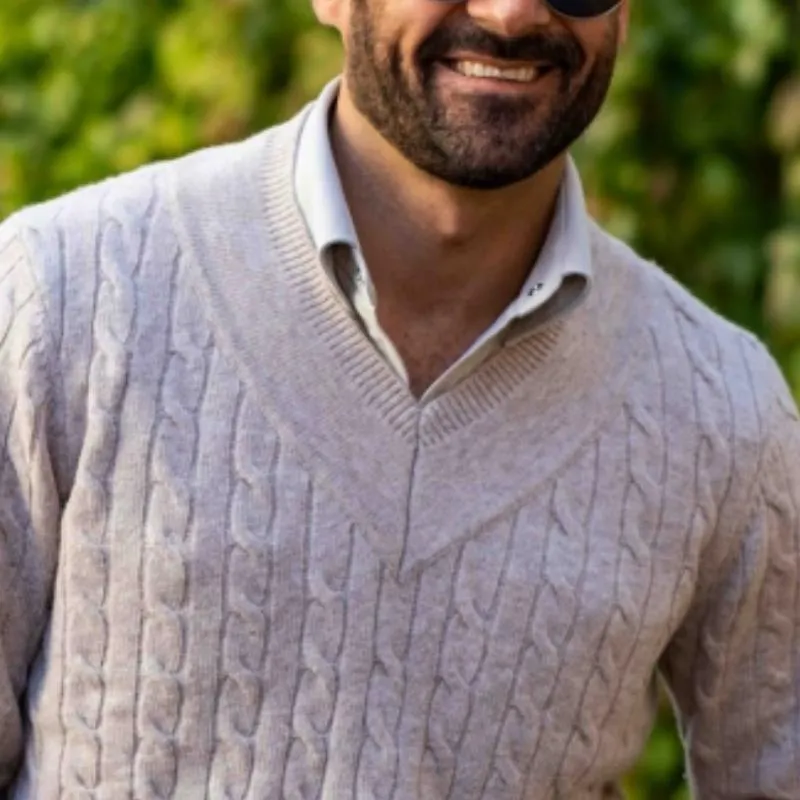 Men's Classic Casual V-Neck Cable Knit Pullover Sweater 36591053K sold by Manly product image thumbnail 3