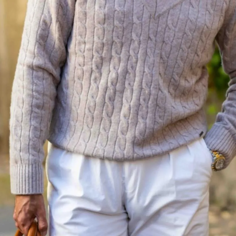 Men's Classic Casual V-Neck Cable Knit Pullover Sweater 36591053K sold by Manly product image thumbnail 4