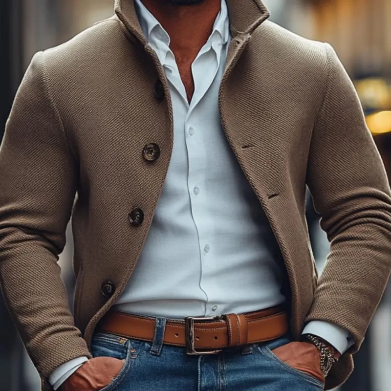 Men's Vintage Twill Lapel Single Breasted Short Coat 97964810M sold by Manly product image thumbnail 4