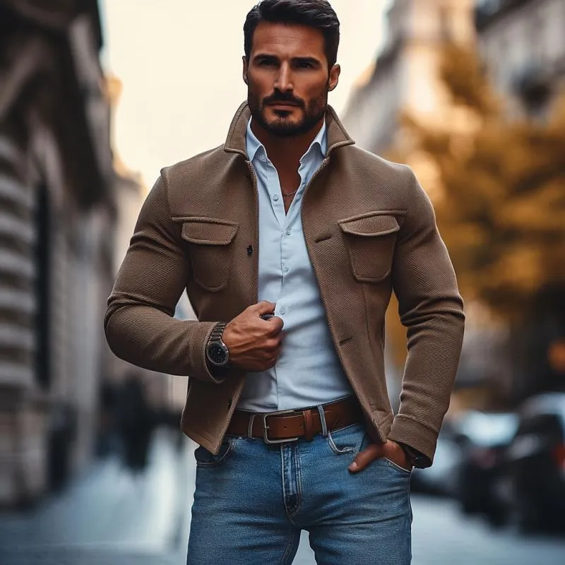 Men's Vintage Twill Lapel Single Breasted Slim Jacket 94838504M sold by Manly product image thumbnail 4