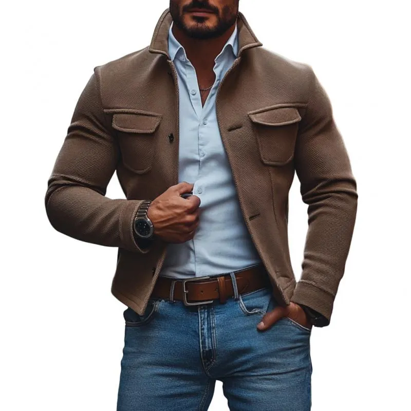 Men's Vintage Twill Lapel Single Breasted Slim Jacket 94838504M sold by Manly