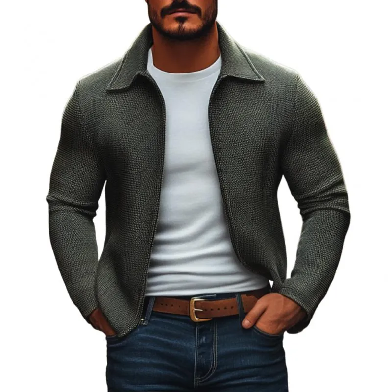 Men's Vintage Tweed Lapel Zipper Loose Jacket 45924980M sold by Manly