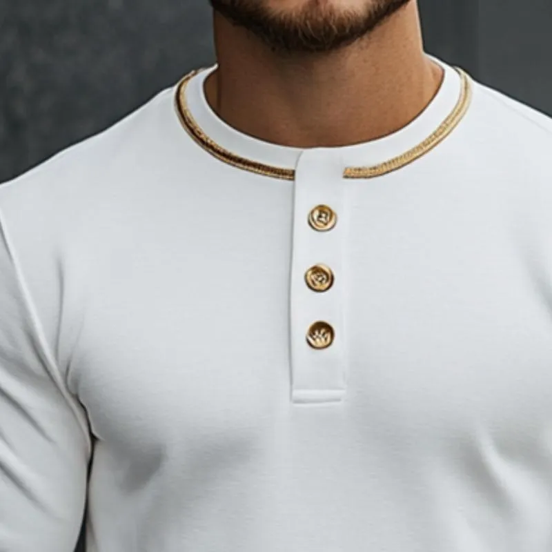 Men's Vintage Casual Solid Color Henley Neck Long Sleeve T-Shirt 20496377TO sold by Manly product image thumbnail 3