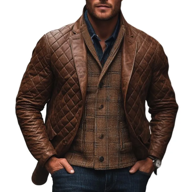 Men's Vintage Lapel Quilted Blazer 68860520F sold by Manly