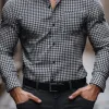 Men's Classic Casual Slim Fit Pocket Check Long Sleeve Shirt 07627458K sold by Manly