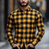 Men's Classic Casual Slim Fit Check Long Sleeve Shirt 71214975K sold by Manly