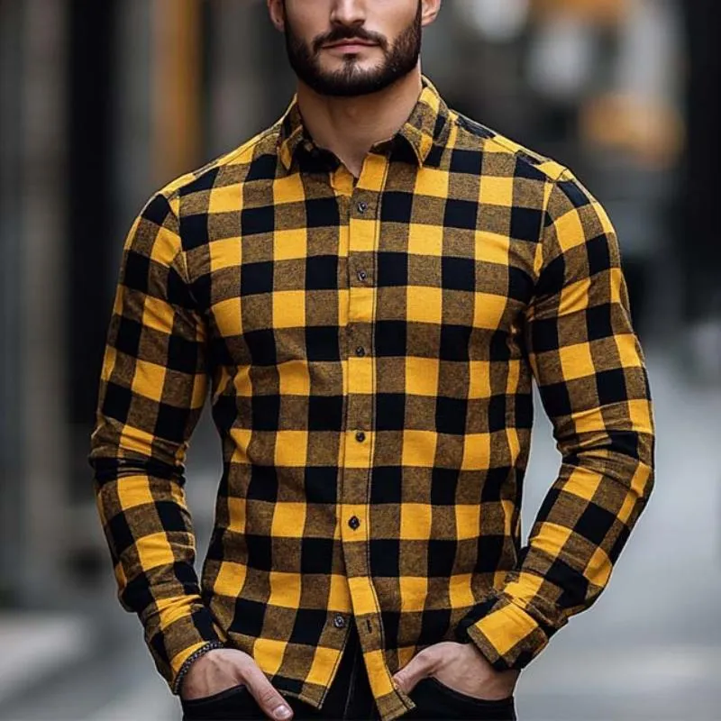 Men's Classic Casual Slim Fit Check Long Sleeve Shirt 71214975K sold by Manly product image thumbnail 2