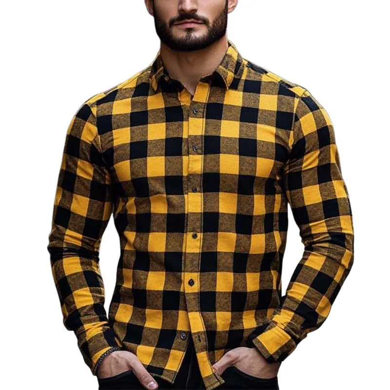 Men's Classic Casual Slim Fit Check Long Sleeve Shirt 71214975K sold by Manly