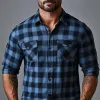 Men's Classic Casual Check Multi-Pocket Long Sleeve Shirt 62360541K sold by Manly