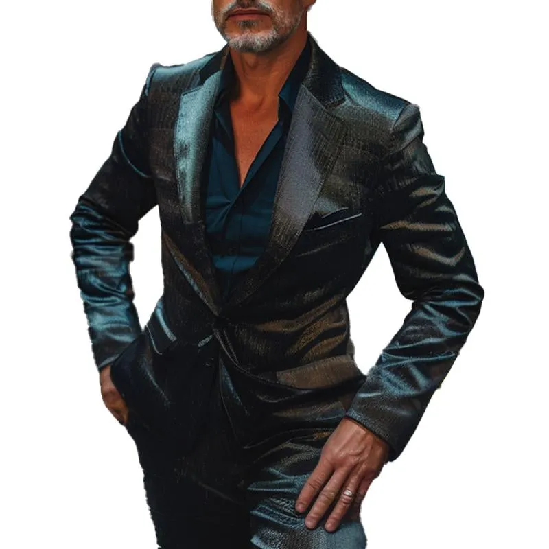 Men's Stylish Buttoned Glossy Blazer 04375409X sold by Manly