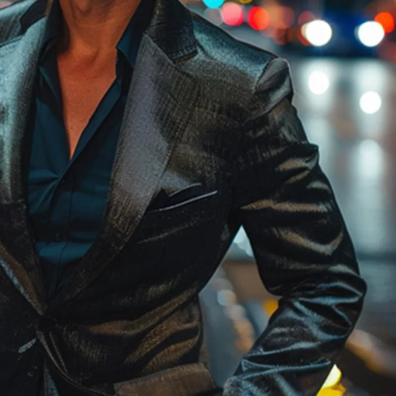 Men's Stylish Buttoned Glossy Blazer 04375409X sold by Manly product image thumbnail 4