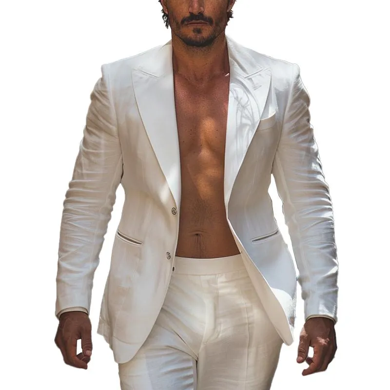 Men's Cotton and Linen Solid Color Casual Blazer 93719574X sold by Manly