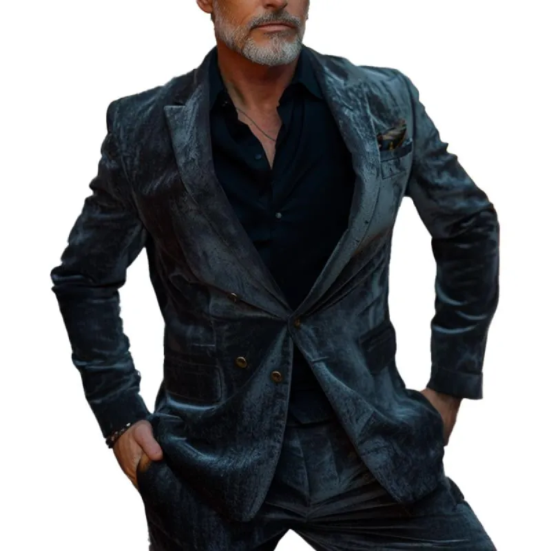 Men's Solid Velvet Button Blazer 49279167X sold by Manly