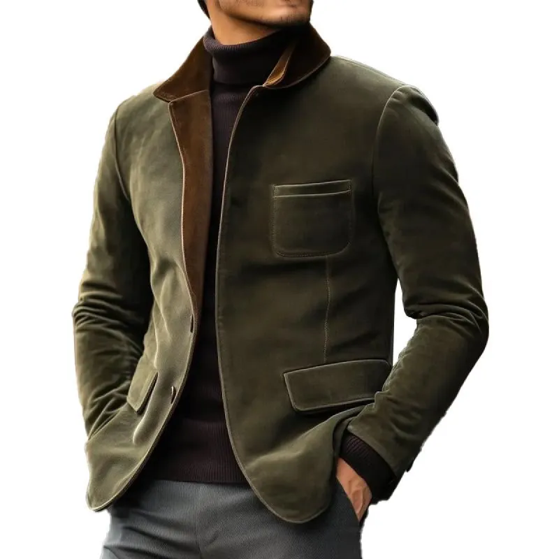 Men's Colorblock Button Velvet Blazer 62465435X sold by Manly
