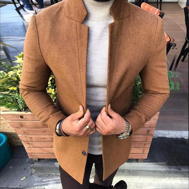 Men's Retro Casual Stand Collar Single Breasted Coat 30239323TO sold by Manly product image thumbnail 2