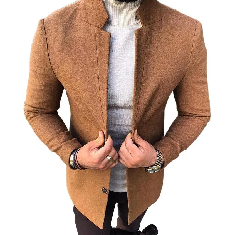 Men's Retro Casual Stand Collar Single Breasted Coat 30239323TO sold by Manly