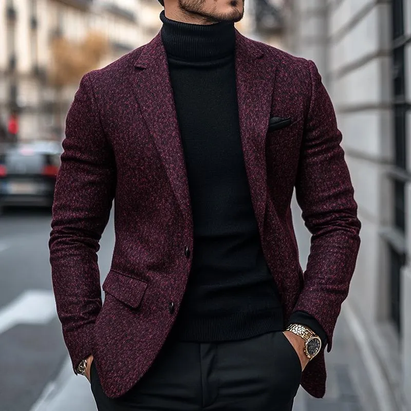 Men's Vintage Casual Mixed Color Single Breasted Blazer 50932721TO sold by Manly product image thumbnail 2