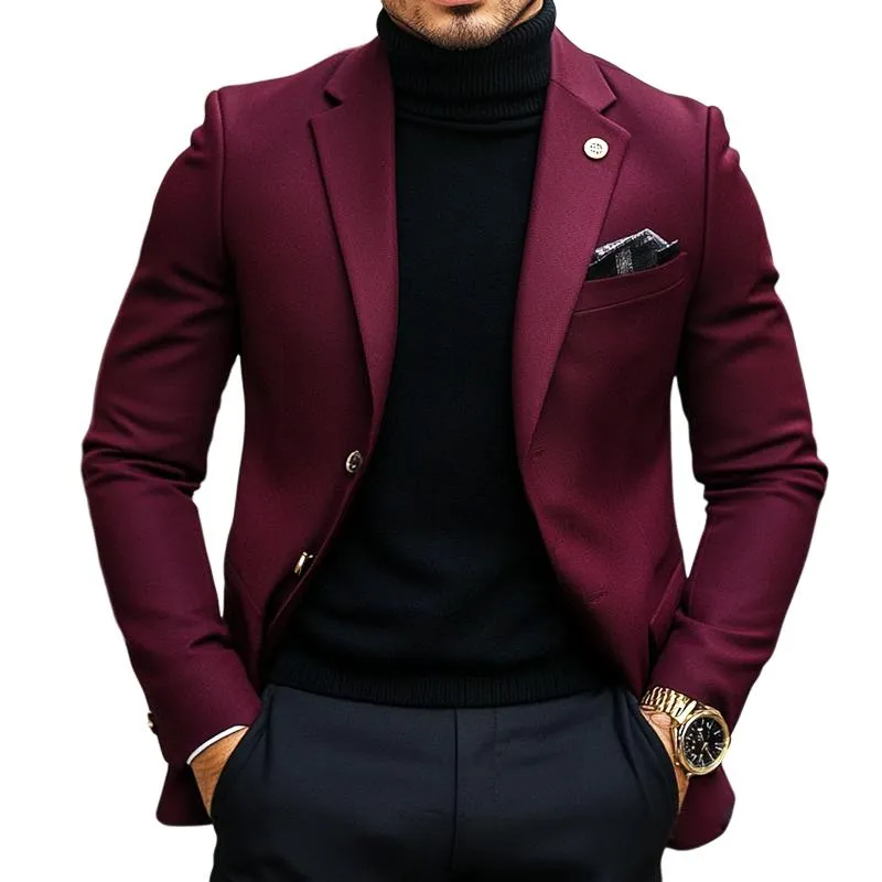 Men's Vintage Casual Solid Color Single Breasted Blazer 74491318TO sold by Manly