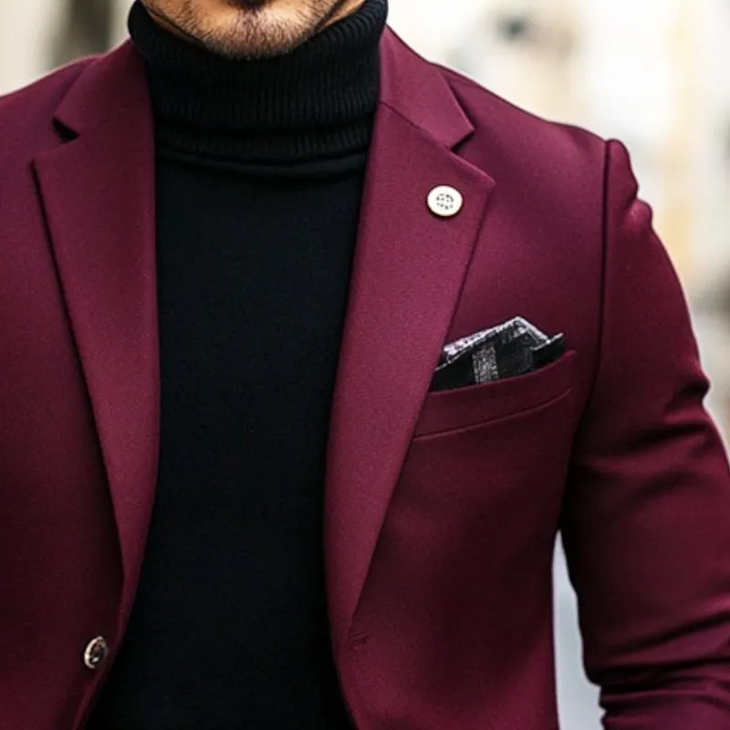 Men's Vintage Casual Solid Color Single Breasted Blazer 74491318TO sold by Manly product image thumbnail 3