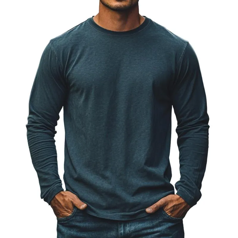 Men's Classic Versatile Casual Long Sleeve T-Shirt 99946548F sold by Manly