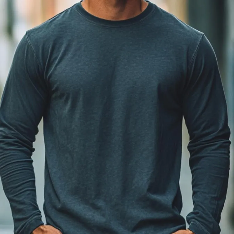 Men's Classic Versatile Casual Long Sleeve T-Shirt 99946548F sold by Manly product image thumbnail 3