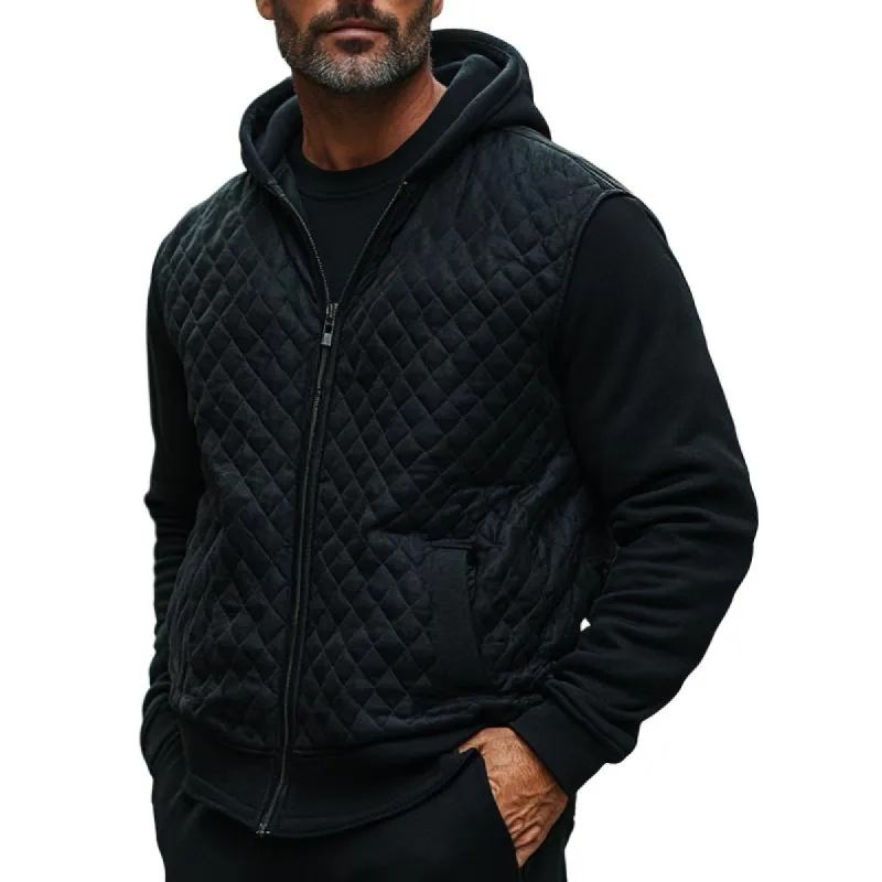 Men's Classic Versatile Quilted Zip Hoodie 10099097F sold by Manly