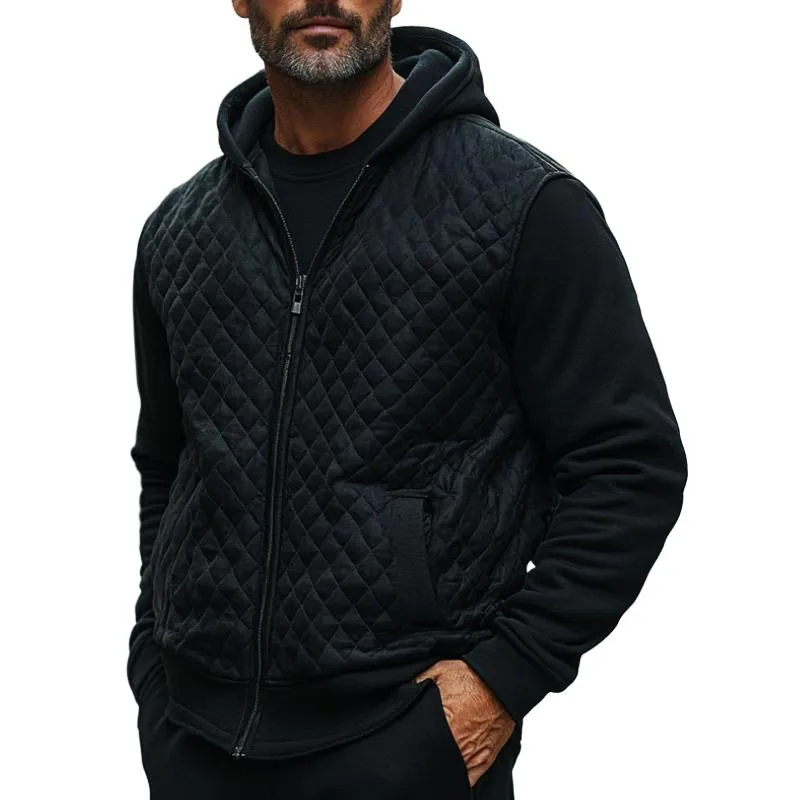 Men's Classic Versatile Quilted Zip Hoodie 10099097F sold by Manly