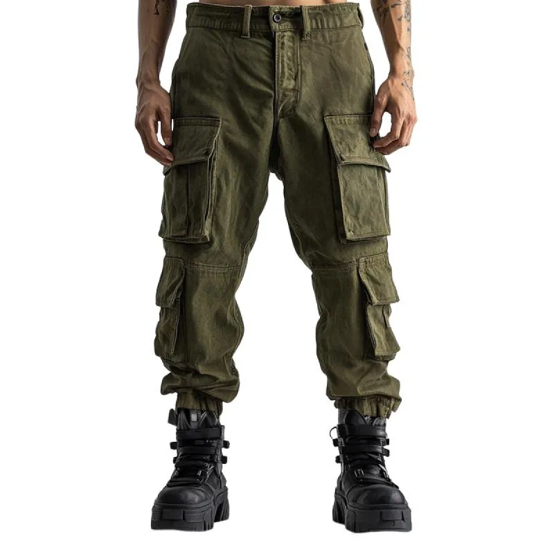 Men's Fashion Distressed Washed Multi-pocket Cargo Pants 78581586Z sold by Manly