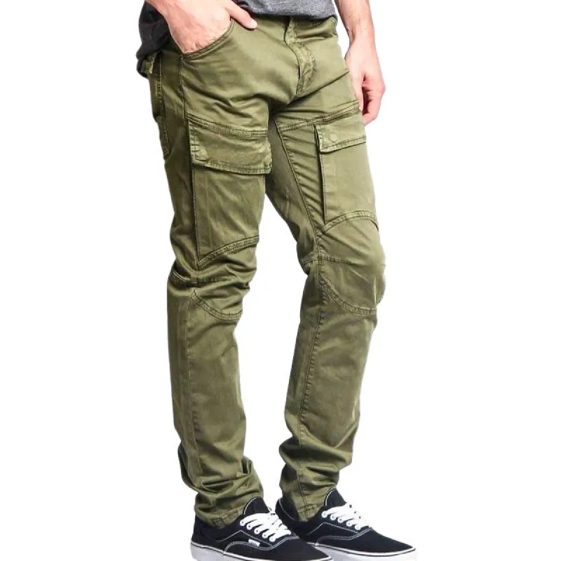 Men's Retro Army Green Multi-Pocket Cargo Pants 25710516U sold by Manly