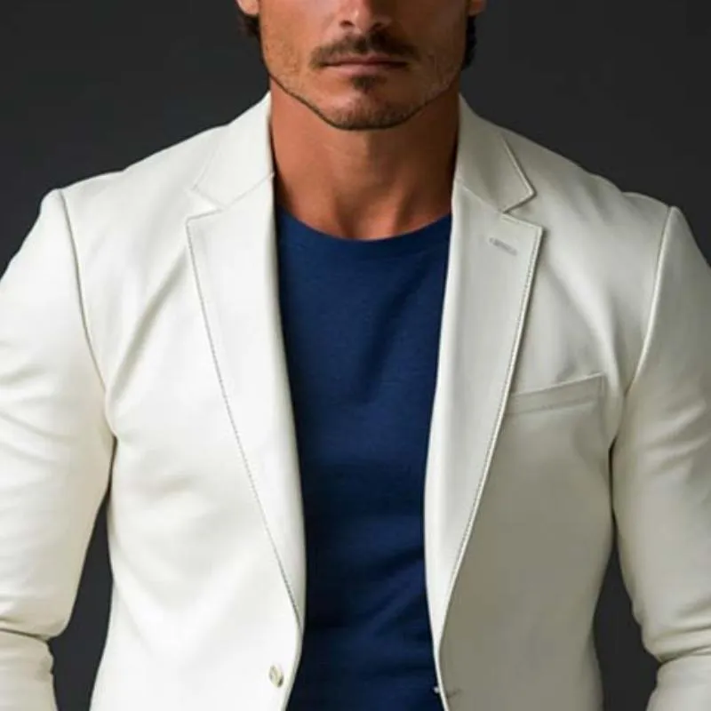 Men's Classic Casual Slim Fit Two Button Leather Blazer 68727554K sold by Manly product image thumbnail 3