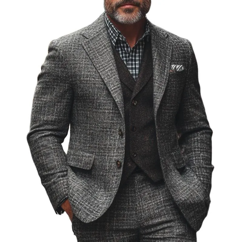 Men's Classic Lapel Two-Button Flannel Blazer 87934030F sold by Manly