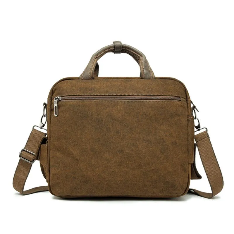 Men's Retro Large-capacity Crossbody Portable Canvas Bag 01198229U sold by Manly product image thumbnail 4