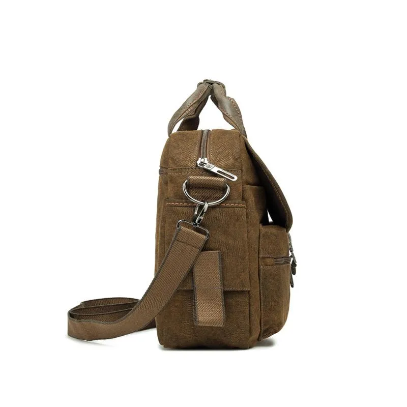 Men's Retro Large-capacity Crossbody Portable Canvas Bag 01198229U sold by Manly product image thumbnail 3