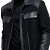 Men's Suede Leather Panel Zip Jacket 38279502U sold by Manly