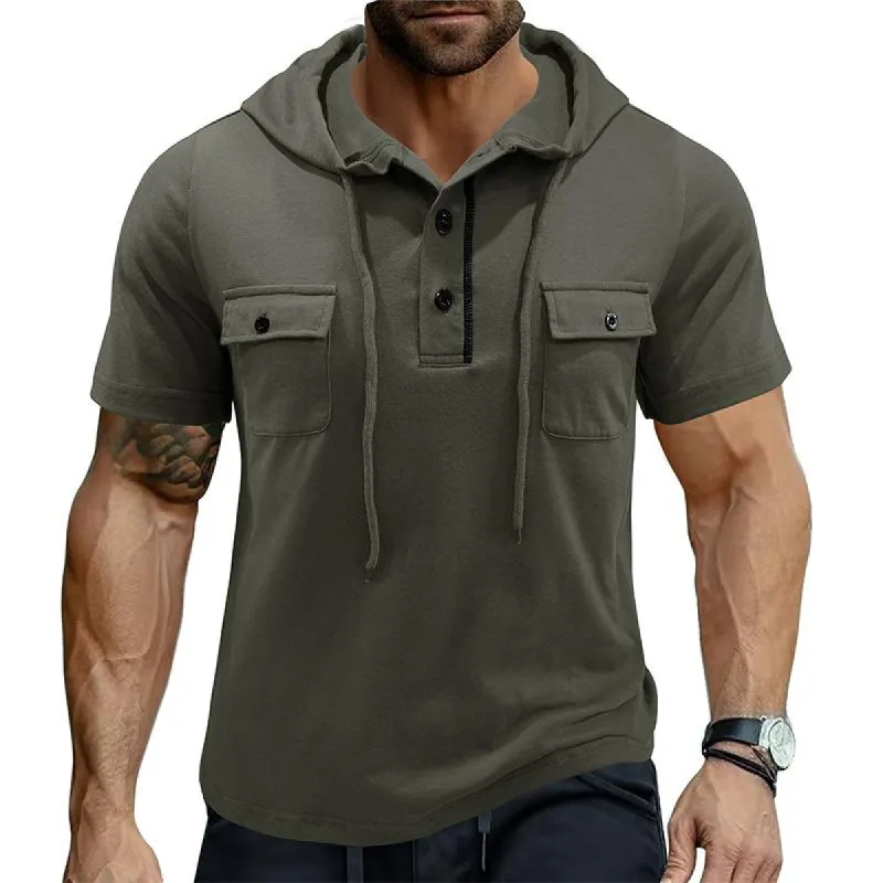 Men's Lapel Outdoor Pocket Short Sleeve POLO Shirt 29483956X sold by Manly