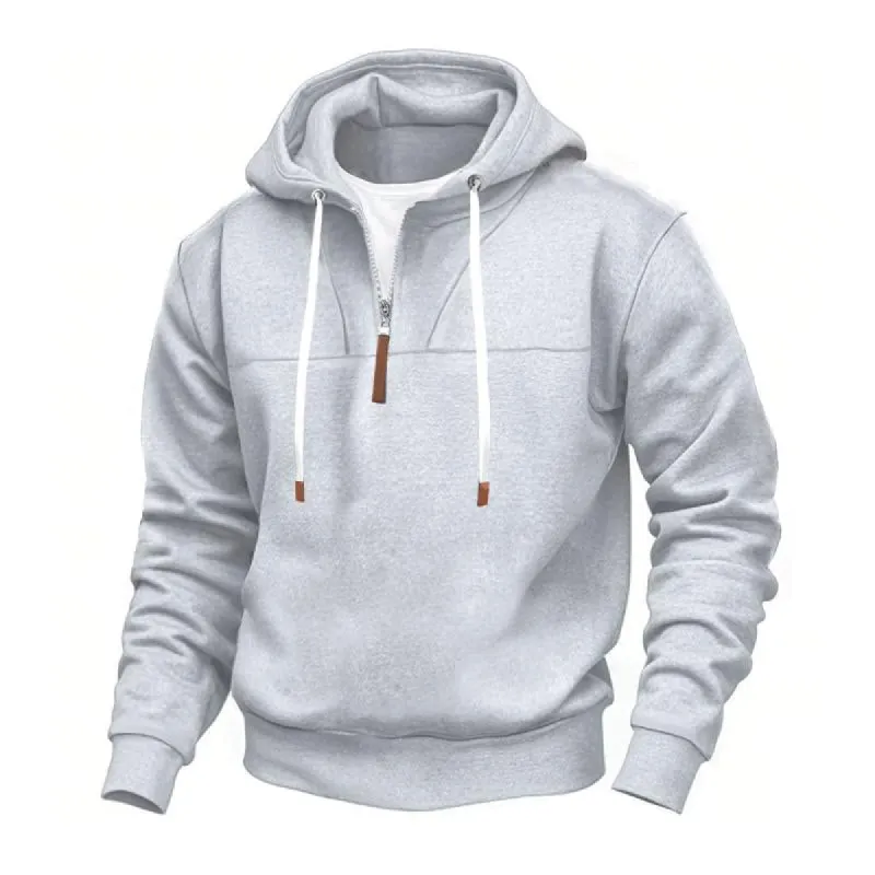 Men's Solid Color Half-zip Hoodie 18612415X sold by Manly