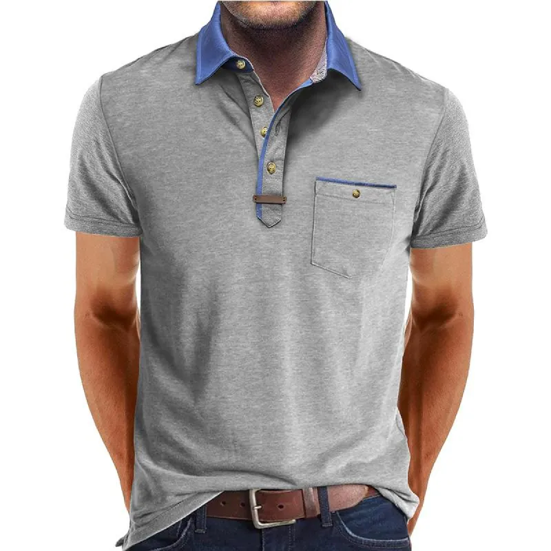 Men's Casual Lapel Short-sleeved Polo Shirt 76946144X sold by Manly