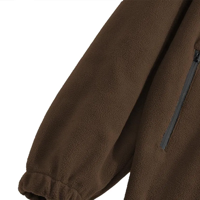 Men's Solid Color Polar Fleece Zipper Stand Collar Jacket 00244718X sold by Manly product image thumbnail 5