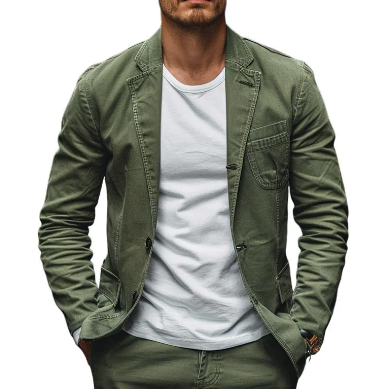 Men's Casual Solid Color Cotton Blazer 82370659X sold by Manly