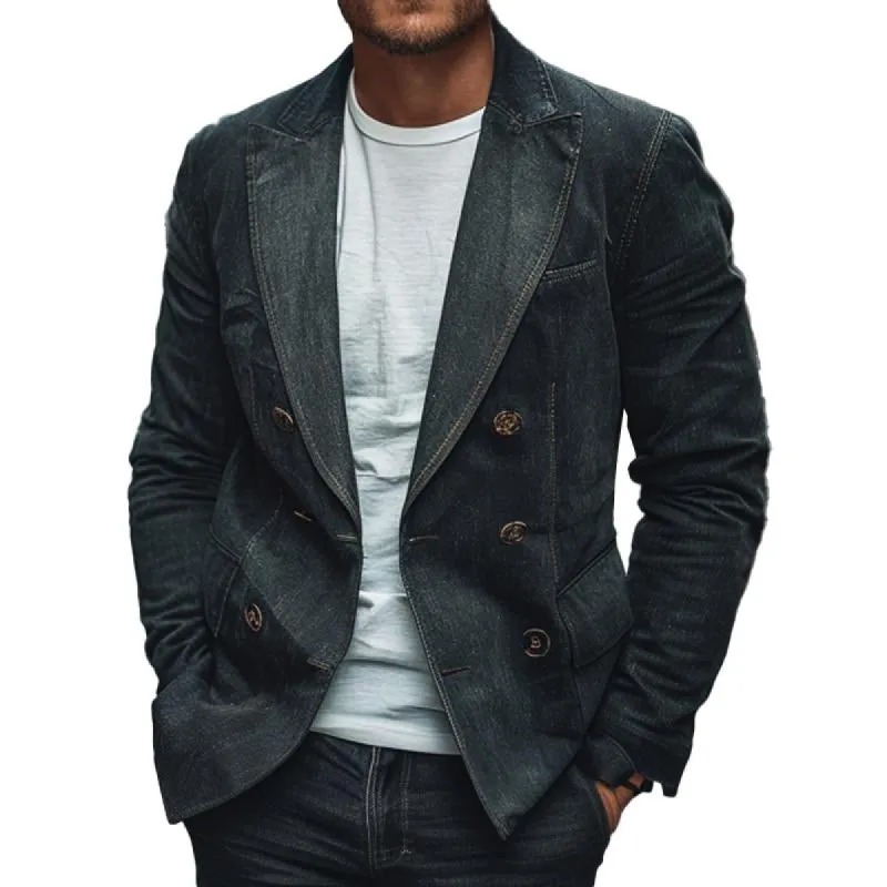 Men's Vintage Washed Denim Blazer 45142812X sold by Manly