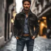 Men's Vintage Suede Lapel Single Breasted Slim Fit Jacket 85077527M sold by Manly