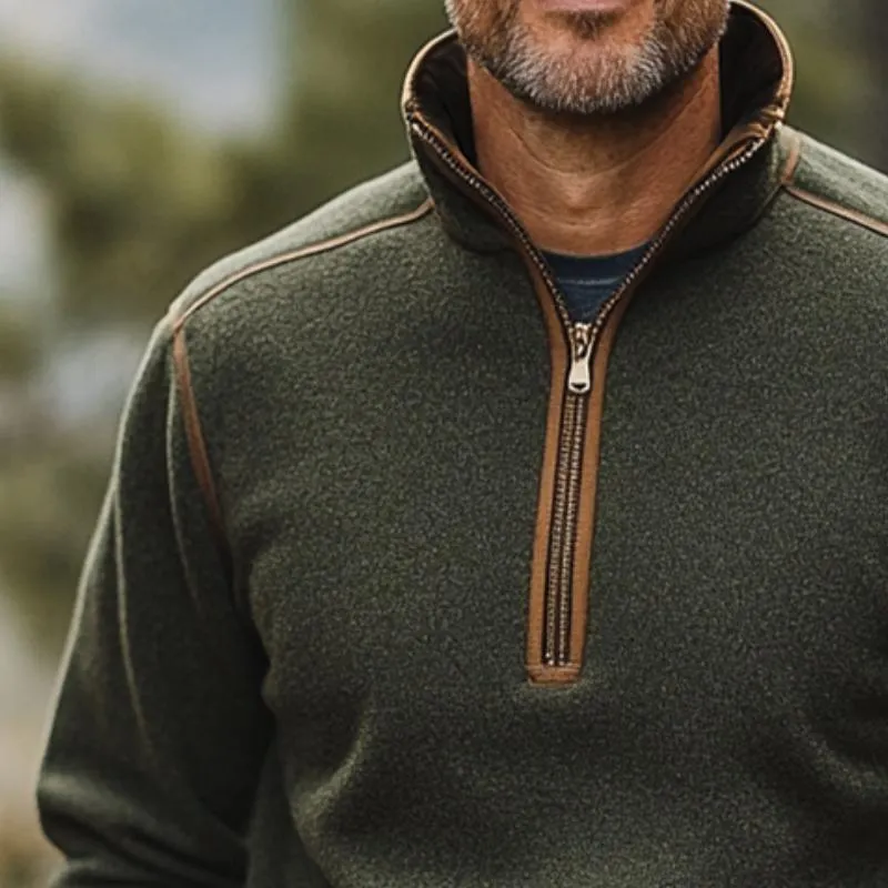 Men's Retro Casual Lumberjack Stand Collar Zipper Sweatshirt 45966532TO sold by Manly product image thumbnail 3