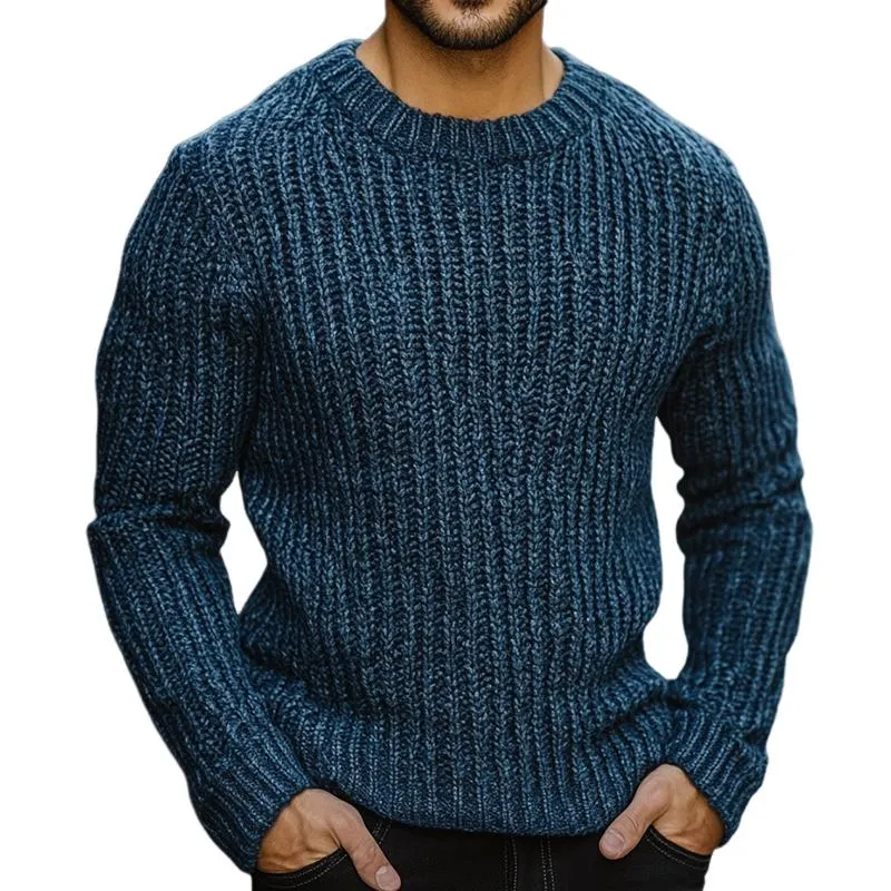 Men's Vintage Casual Heathered Crew Neck Sweater 29660345TO sold by Manly