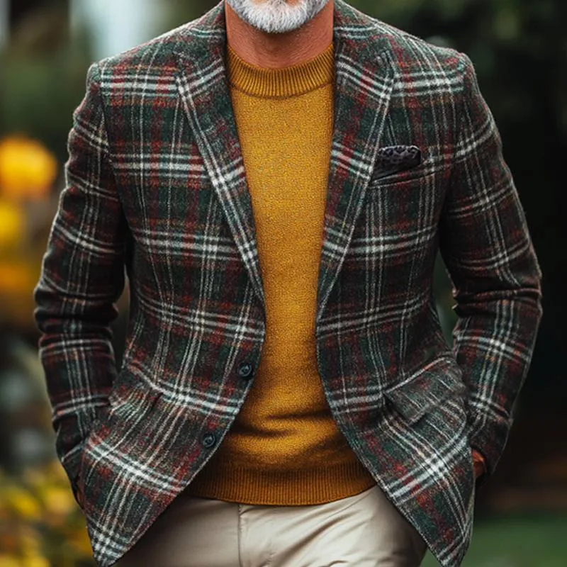 Men's Vintage Plaid Two-button Blazer 42460720U sold by Manly product image thumbnail 3