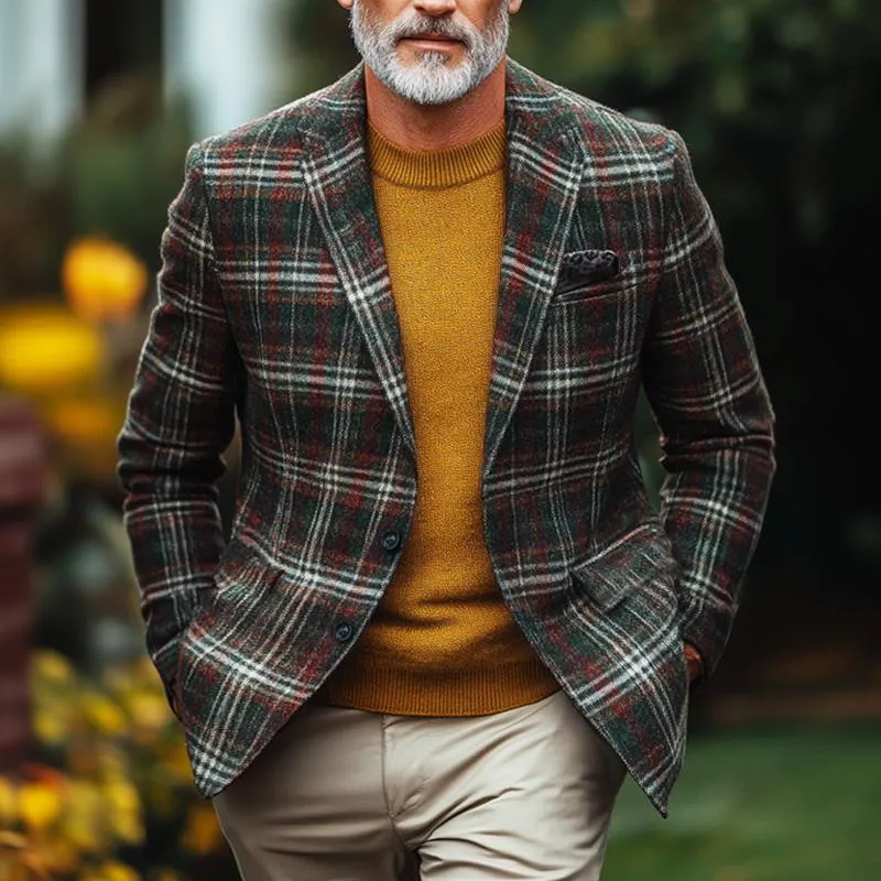 Men's Vintage Plaid Two-button Blazer 42460720U sold by Manly product image thumbnail 2