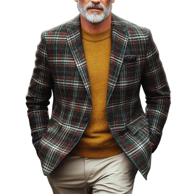 Men's Vintage Plaid Two-button Blazer 42460720U sold by Manly