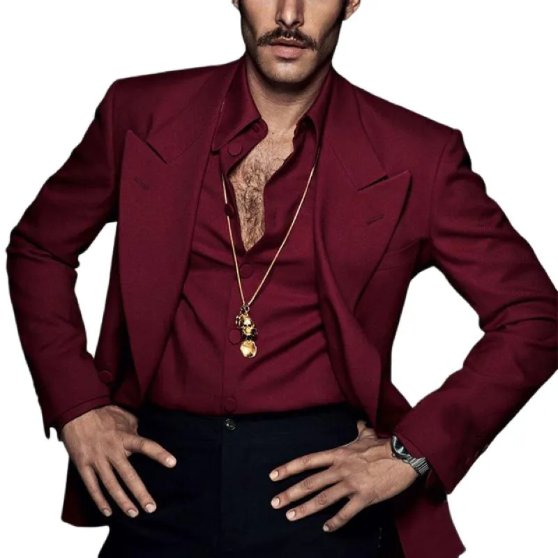 Men's Vintage Red Lapel Blazer 78263210U sold by Manly