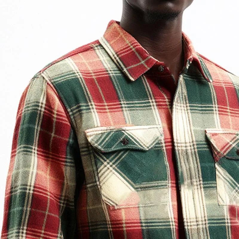 Men's Retro Colorblock Plaid Long Sleeve Shirt 71368370U sold by Manly product image thumbnail 2